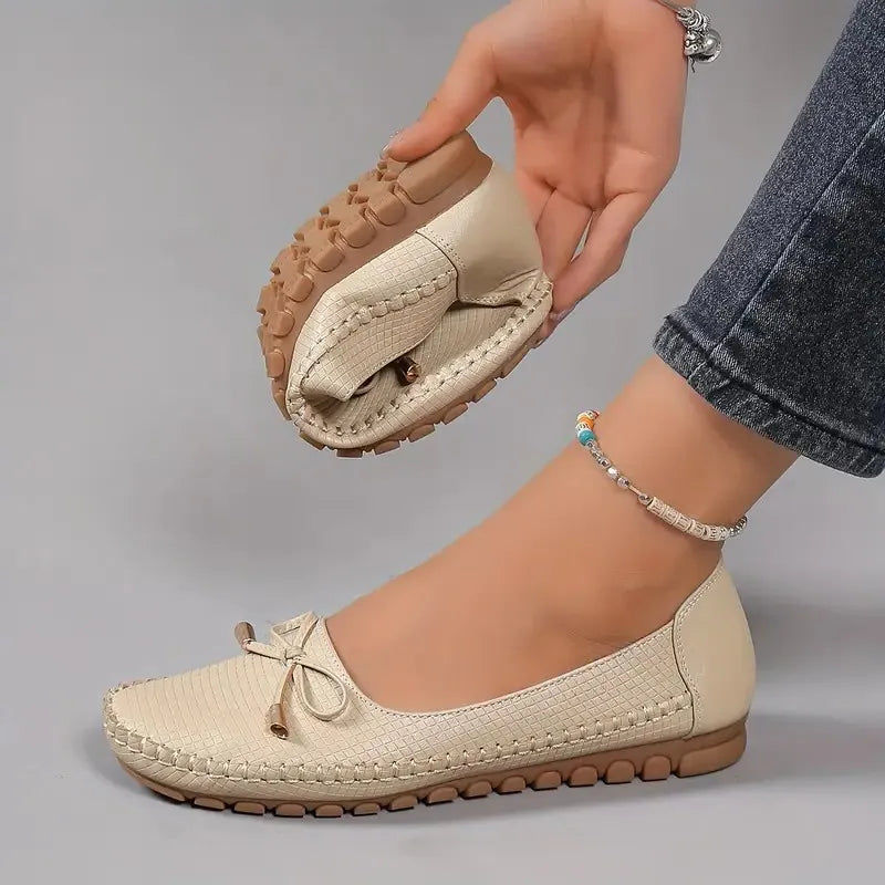 Women's Soft Sole Bow Flat Loafers