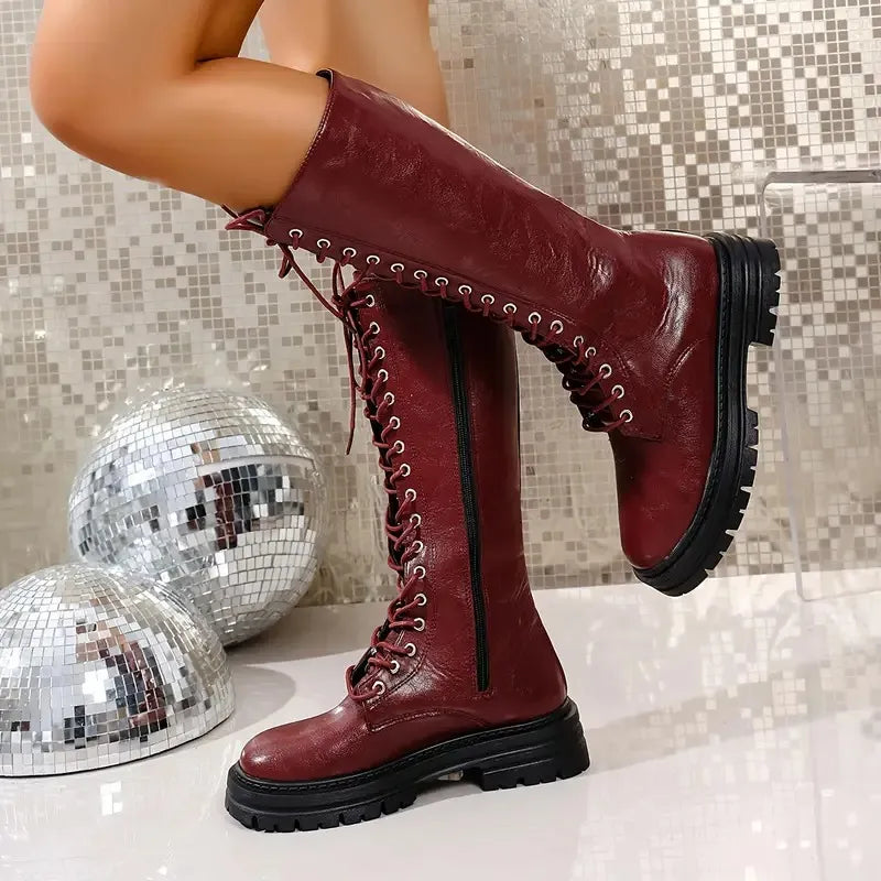 Women's Comfort Retro Lace-Up Boots